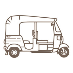 Explore Thailand with a tuk-tuk outline, perfect for travel designs and cultural flair