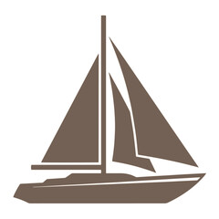 Sailboat icon for nautical adventures or maritime branding in earthy tones