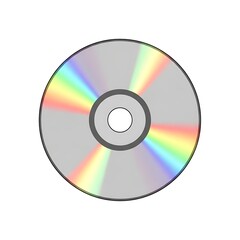 2D flat icon of a compact disc with holographic rainbow shine