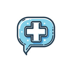 Obraz premium Health communication symbol with medical cross icon