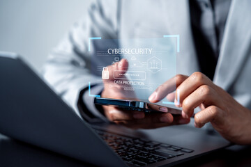 Cybersecurity technology with financial data protection, digital encryption, privacy systems, and secure online access in digital environments.