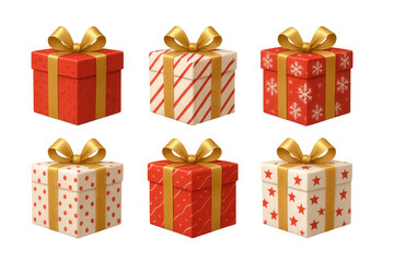 Fototapeta premium Holiday gift boxes and festive presents with golden ribbon bows, celebrating christmas and special occasions