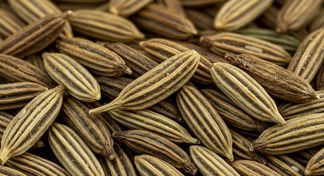 Close up of cumin seeds macro photography of culinary spices