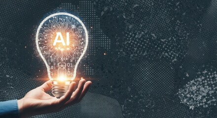 Futuristic artificial intelligence brainstorm and creative innovation. Symbol of machine learning, automation, and smart business solutions 