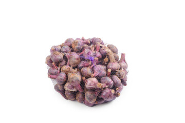 Fresh Purple Garlic Bulbs in Mesh Bag - Farm Fresh Produce for Cooking