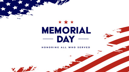 Memorial Day honoring all who served vector design background