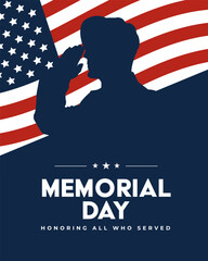 Memorial day honoring all who served poster vector design illustration