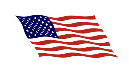 Obraz premium Waving flag of the United States vector illustration