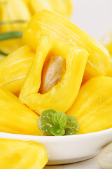 Fresh Golden Pineapple Slices in Bowl with Mint Garnish - Tropical Fruit Photography