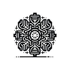 Obraz premium Intricate geometric design featuring hands and patterns