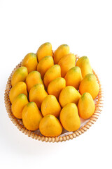 Fresh Small Formosan Mangoes in Wicker Basket - Tropical Fruit Collection