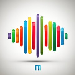 Fototapeta premium Vibrant, colorful sound wave graphic with a modern, abstract design.