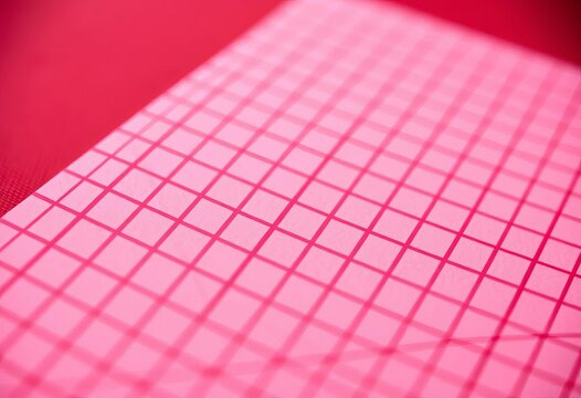 Close-up of red graph paper, grid lines visible,  academic,  lines