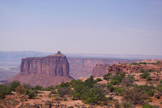 Canyonlands National Park mesa with red rock cliffs