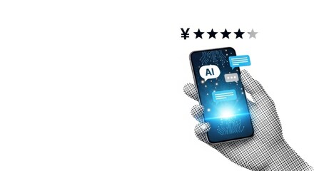 Futuristic Chat Bubbles and Digital Service Application