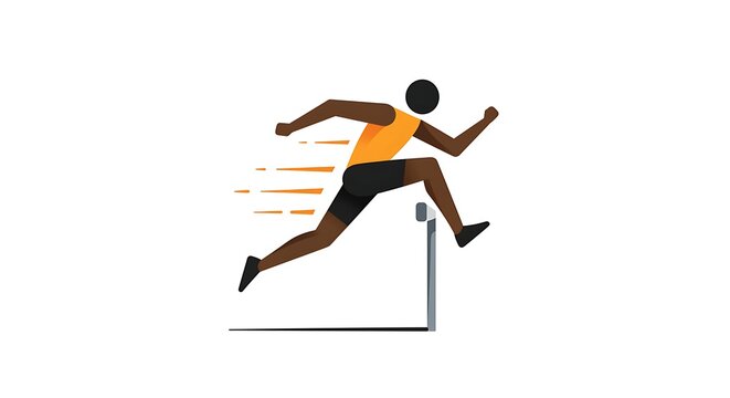 Runner leaping over hurdle isolated illustration for sport and activity concept - Powered by Adobe