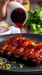 Delicious BBQ Ribs with Glaze.