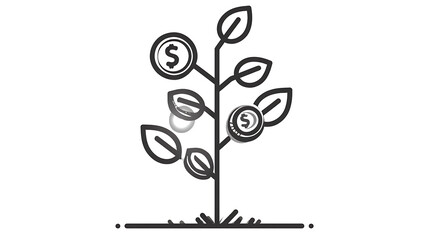 A tree with a bunch of coins on it