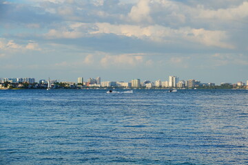 Sarasota, Florida USA - Sep 15, 2025: the sarasota beach sun set landscape