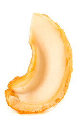 Roasted Cashew Nut with Crispy Golden Shell and Creamy Kernel Interior Isolated on White Background