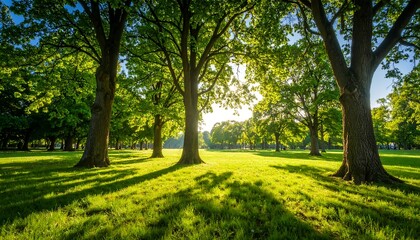 Obraz premium Lush parkland bathed in sunlight (1)