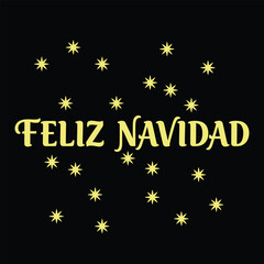 Feliz Navidad calligraphic lettering Christmas tree Winter vector Design for t shirt, posters, greeting card, stickers   Print