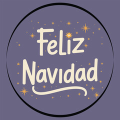 Feliz Navidad calligraphic lettering Christmas tree Winter vector Design for t shirt, posters, greeting card, stickers   Print