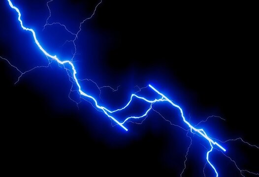 Stylized lightning bolt graphic design element on dark background, vector, cloud
