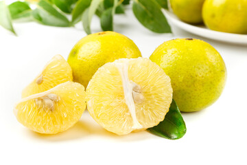 Fresh Emperor Citrus Gongkang Variety from Guangxi China on White Background