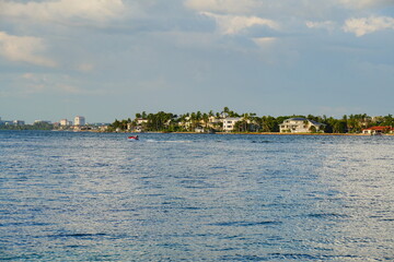 Sarasota, Florida USA - Sep 15, 2025: the sarasota beach sun set landscape