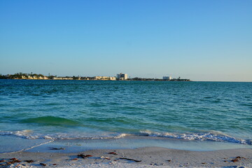 Sarasota, Florida USA - Sep 15, 2025: the sarasota beach sun set landscape