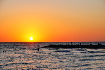 Sarasota, Florida USA - Sep 15, 2025: the sarasota beach sun set landscape