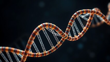 A DNA helix woven from mathematical formulas, entwining all known life within its spiral.