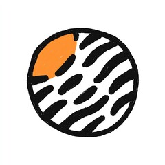 Striking Abstract Circular Design with Bold Black and Orange Hues