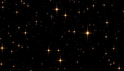 Fototapeta premium Golden stars scattered on black background
