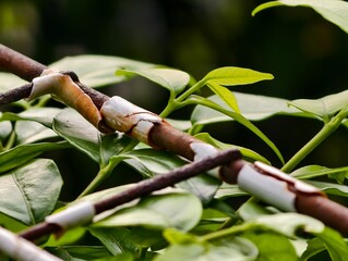 green leaves on a branch