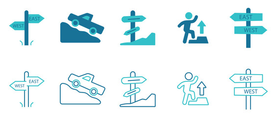 Adventure unique design icon set. Vector and illustrator