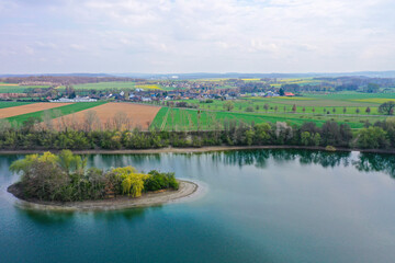 Obraz premium view of Lake Zülpicher See, Zülpich, Germany