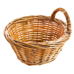Small round wicker basket with handle
