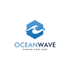ocean wave logo design vector illustration