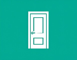 Simple White Door Icon.