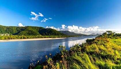River landscape at sunrise