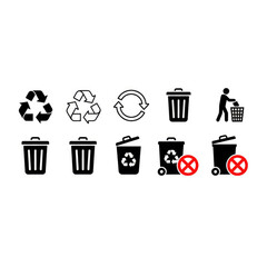 recycle bin icon set