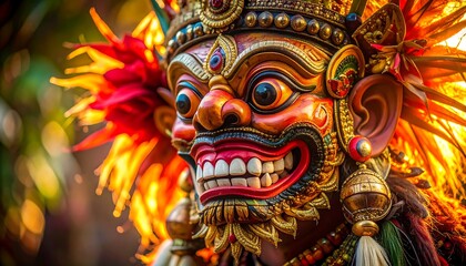 Obraz premium Balinese Mask Colorful Demon Festive Dance.