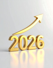 Golden 2026 with Upward Arrow Symbolizing Growth and Future Success.