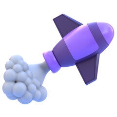 Spaceship 3D Icon &mdash; Futuristic Spacecraft, Sci-Fi Rocket Ship, Cosmic Exploration Vehicle, Galactic Technology Relic, and Astronomy Artifact for Games, Apps, and Creative Design Projects