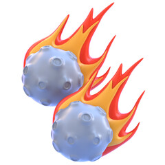 Meteor Shower 3D Icon &mdash; Space Cosmic Phenomenon, Shooting Stars, Celestial Event Symbol, Futuristic Astronomy Relic, and Galactic Artifact for Games, Apps, and Creative Design Projects