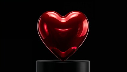 黒背景に映えるラグジュアリーなハートのイラスト