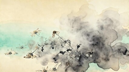 InkWash Lotus And Mist