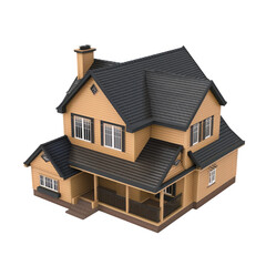 3D rendering of a two-story house (1)